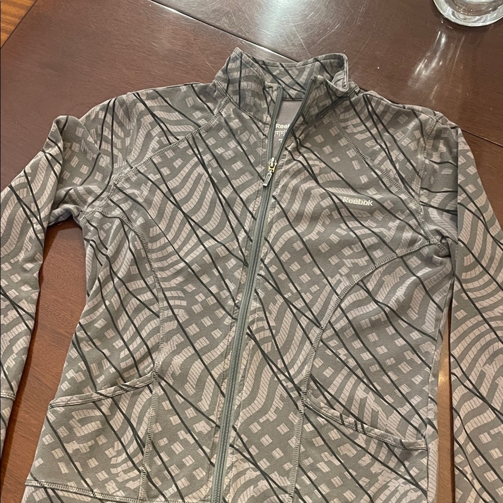 Reebok Gray and Black Patterned Jacket
